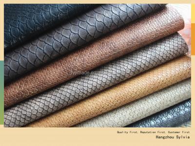 China Alligator Design Abrasion-Resistant PVC Leather For Bag Fabric for sale