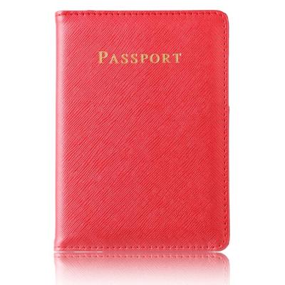 China Vintage Personalized Wholesale UK Red Brown Women's Travel Passport Wallet Holder for sale