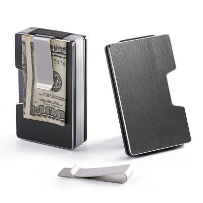 China Made of Aluminum-Titanium Alloy Men's Women's Minimalist Front Pocket RFID Blocking Aluminum Money Clip Card Holder Wallet for sale