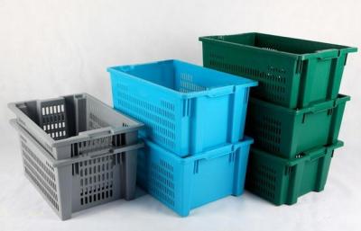 China Transport Plastic Turnover Basket For Fruits and Vegetables products for sale