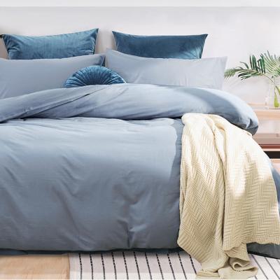 China Hot Selling Nondisposable King Queen Size Bamboo 100% Eco-Friendly Cotton Graphene Blue Luxury Bedding Sets for sale