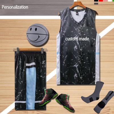 China High Quality Custom Made Breathable Summer Fashion Trend Plain Color Men's Basketball Suit for sale