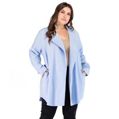 China 2022 New Design Breathable Casual Lightweight Lapel Jackets Warm Cardigan Women Plus Size Windproof Trench Coat for sale