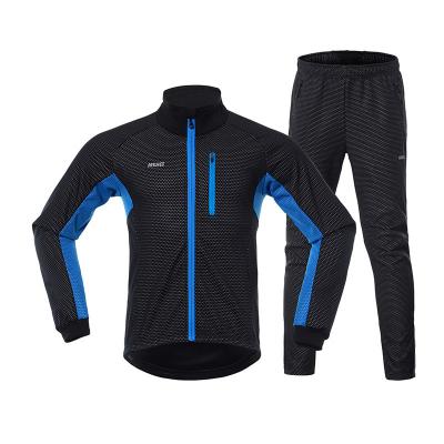 China Autumn And Winter Breathable Three-Layer Composite Fleece Cycling Windproof Clothing Cycling Pants And Superior Warm for sale