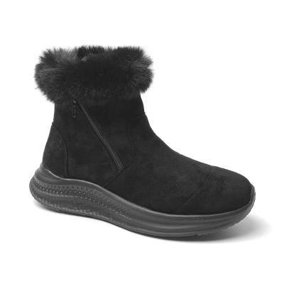 China New Arrival Branded Anti-Slip Comfortable Warm Winter Black Ankle Boots For Women for sale