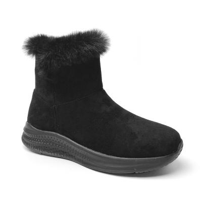 China Newest Fashionable Unique High Quality Anti-skid EVA Women Suede Ankle Snow Winter Boots for sale