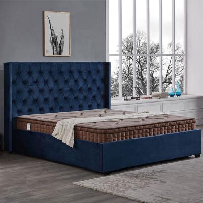 China High Quality American Style Storage Double King Queen Size Upholstered Bed Designs For Home for sale