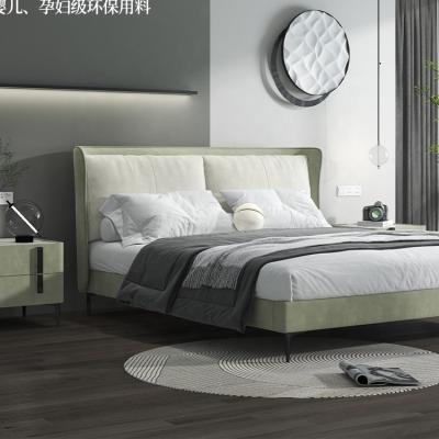 China Storage Velvet Bed Frame Italian Fabric Upholstered Queen Bed For Sale for sale