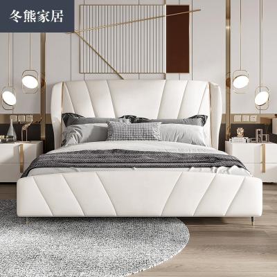 China Modern Factory Easy Supply Assembly Luxury Hotel No Box Spring Needed Feet King Bed Steel Frame And Headboard for sale