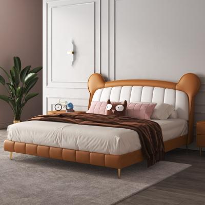 China Mid Century Villa Furniture High Quality Storage Box Scandinavian PU Kids Bed Frame for sale