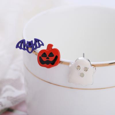 China New hot style custom holiday earrings Halloween ghost pumpkin bat stud earrings TRENDY for sale