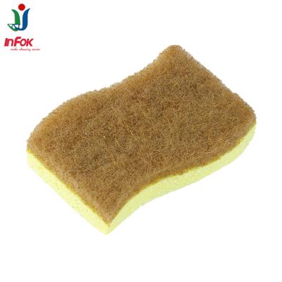 China Sustainable Sponge Kitchen Dish Wash Scrub Good Quality Sponge Use Sponge Cleaning Double Scourer for sale