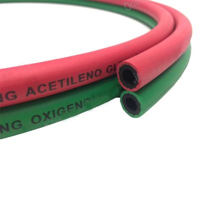 China Durable Industrial PVC Twin Weld Flexible Air Hose For Oxygen And Acetylene Delivery 8mm 1/4 Inch Size 300 PSI for sale