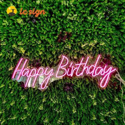 China Home Festival Drop Shipping Customized Happy Birthday Words Lighting Customs Lead Light Neon Sign With Cheap Price for sale