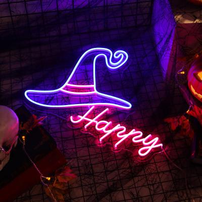 China Shop 2021 Neon Light Neon Light Sign Hat Style Halloween Neon Hot Sale Pattern for sale