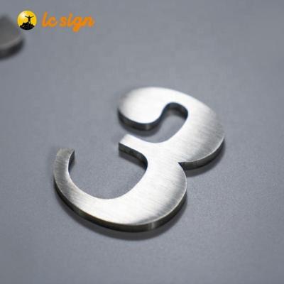 China Buildings Hot Sales Led 3D House Number Stainless Steel House Number Plate for sale