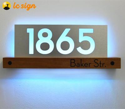 China Professional building manufacturer customs lead modern light letter house numbers for address number start track for sale