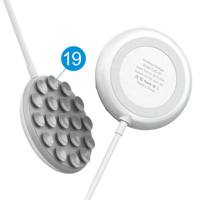 China Conveient 10W Safe Fast Automatic Induction Qi Wireless Charger With Suckers for sale