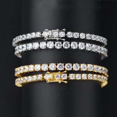 China New 925 Sterling Silver Diamond Gold Cubic Zirconia CZ tennis bracelet designs from Hiphop Kingyee for sale