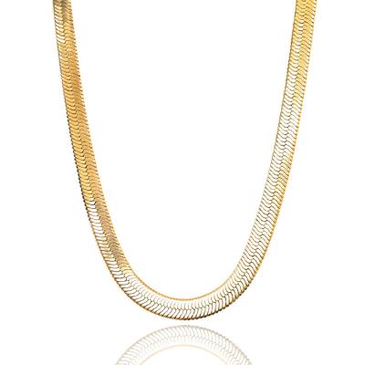 China Hiphop Mens Jewelry 18K Gold Plated High Polish Herringbone Chain With Lobster Clasp Closure for sale