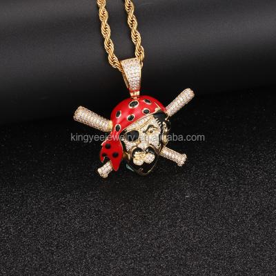 China Hiphop Kingyee Jewelry Custom 18k Gold Mens Design Pirate Pendant for sale