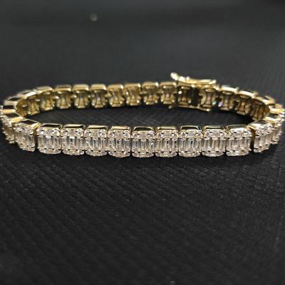 China Hiphop Missjewelry 925 Diamond Baguette Silver Bracelet, Women's CZ Tennis Bracelets for sale