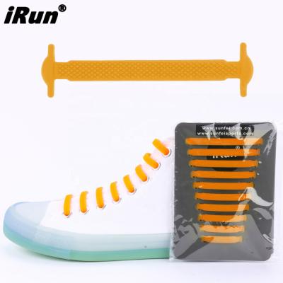 China Irun flat kids elastic laces without tie adults no tie elastic waterproof rubber flat silicone running gel silicic laces for sale