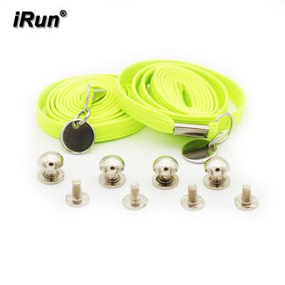 China Irun Flat Versatile Quick Tying Laces - New Way To Untie Your Shoes With Knots Instead Of Big Looking Toggles - Neon Yellow for sale