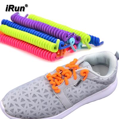 China Round [1] Irun No Tie Spring Laces Custom Quick Lock Lace Up 4mm Colorful Spiral Curly Laces Lazy Shoe Laces For Kids, Adults for sale