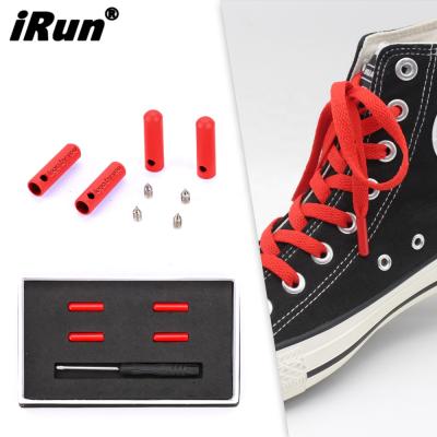 China Irun Customized Printed Hat Laces Decorative Engraving Logo Metal End Tip Shoe Laces Tips For Shoe Laces Tips for sale