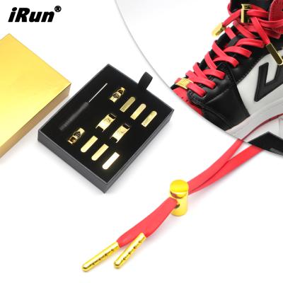 China Accept custom style Irun fashion leather laces af1 lock laces metal buckles stopper for AJ Jordans sneaker for sale