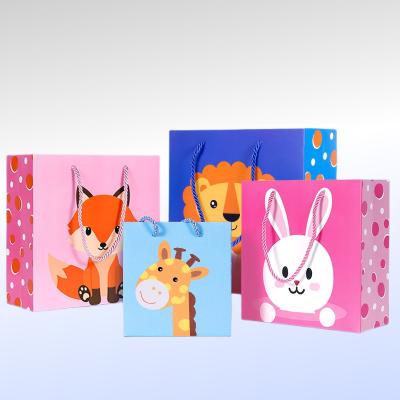 China Fashion Trend Recyclable Best Selling Gift Packaging Printing Various Pink Unicorn Kids Shopping Gift Bags for sale