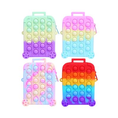 China New Arrival Suitcase Buster Bag Push Noise Bubble Busy Sensory Toys for Kids Tie Bag Dyed Simple Buster Bag Dimple Busty Person Toy for sale