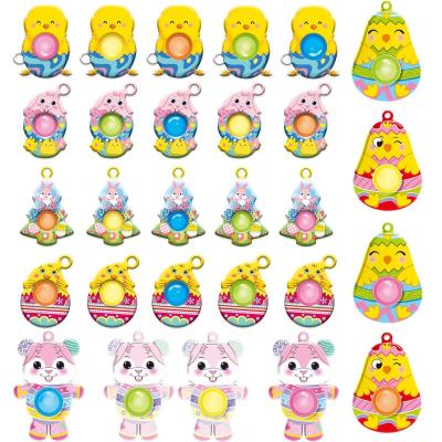 China Food Grade Silicone Mini Simple Pop Fidget Easter Toys for Kids Boys Girls Toddlers Easter Basket Stuffers Gifts Egg Fillers Gifts Key Chain for sale