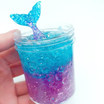 China Beautiful mermaid tail butter slime cented slime kit for girls and boys super soft and non sticky DIY surprise slime kit for sale