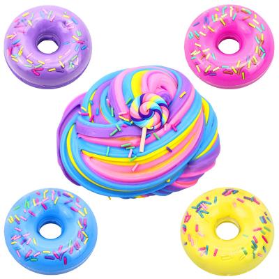 China Lovely Squishy Moods Donut DIY Lollipop & Charms Laydough Soft Kit / Non-sticky Slime Relaxation Toy For Kids Slime for sale