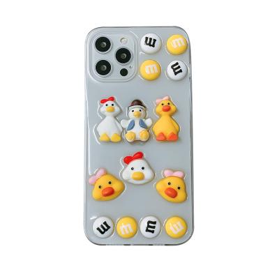 China Fashion Phone Case Transparent Cover Shockproof Case For iPhone Net Red Duck Style for sale