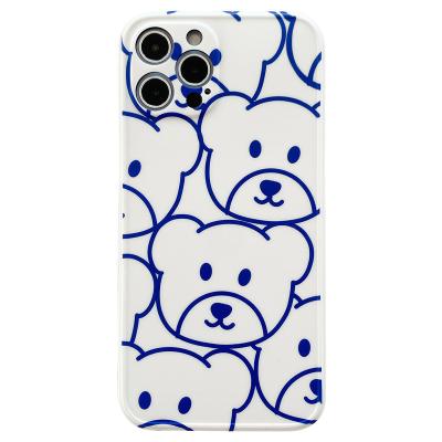 China net red line Anti-fall cartoon bear for iphone 11 case for iphone 12 pro case compatible with iphone case for sale