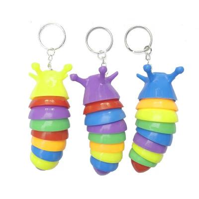 China 3D Plastic Caterpillar Funny Sensory Toys Gags Gifts For Baby, Kids ADHD Active Person Autistic Ingot Key Chain for sale