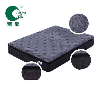 China Massage pocket spring and latex foam inside pillow design mattress dark color top mattress for sale