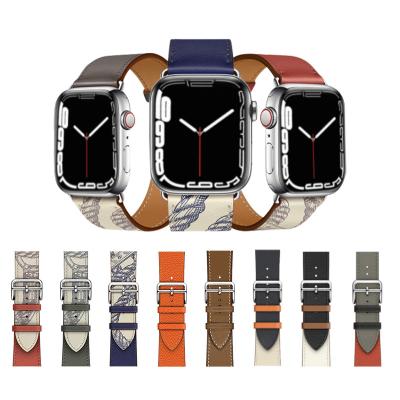 China New Replacement Quick Release Adjustable Leather Imported From France Watch Band For Apple Watch Band for sale