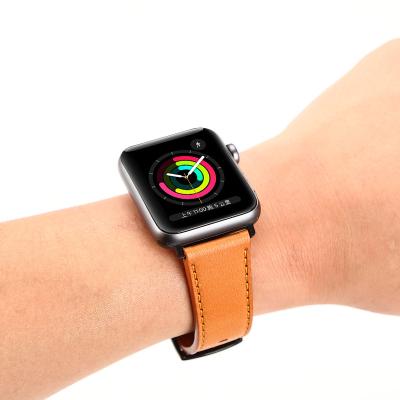 China 38/40/41 mm Success Smart Watch Genuine Leather Rotating Straps For Apple Watch 125/75mm Leather Straps for sale