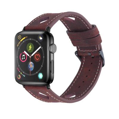 China Breathable Custom Watch Strap For Apple Watch Leather Band 38mm 42mm iwatch Band Apple Watch Belt for sale