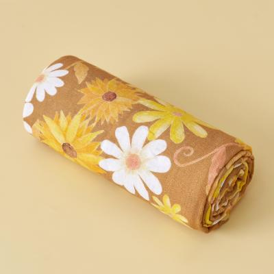 China Organic Baby Muslin Wrap Bamboo Print Infant Wrap Covering Custom Wearable Cotton Baby Wrap Covers Cloth for sale