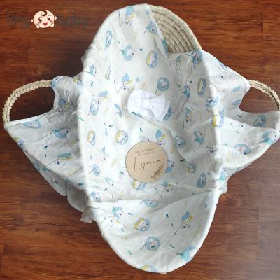 China Custom Organic Anti-Static Wrap Cloth Bamboo Muslin Cotton Muslim Baby Blanket Covers Gots Organic Cotton Bamboo Wrap for sale