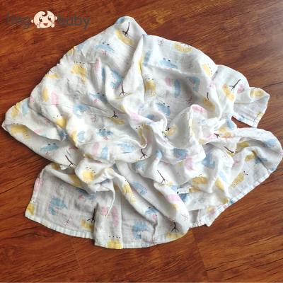 China New Baby Print Baby Blanket 100% Cotton Muslin Wrap Antistatic Animal Organic Blanket for sale