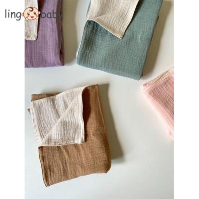 China Anti-Static Baby Wrap Double Gauze Ply Muslin Blanket 100% Cotton 40x70cm Various Colors for sale