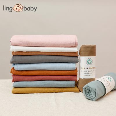 China i@home wearable gots 120x120cm certified baby muslin wrap blanket organic cotton wrap for sale