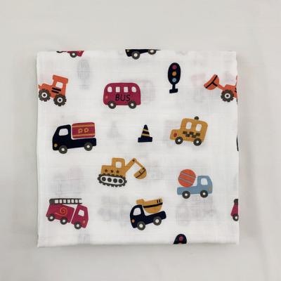 China Baby Wrap Blanket 70% 30% Cotton Car Cartoon Muslin Wearable Neutral Receiving Bamboo Baby Wrap Blanket for Boys and Girls for sale