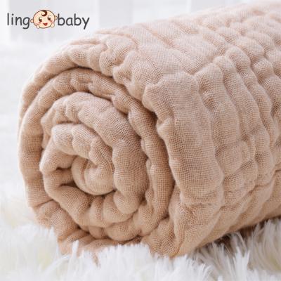 China Ply 280G Gauze 100% Cotton Anti-Static Milestone 110 x 110 cm Baby Safety White Color Wrap Blankets for sale